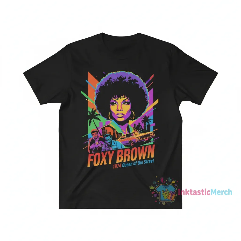Foxy Brown 1974 Pam Grier Antonio Fargas T-Shirt 1 Foxy Brown 1974 Pam Grier Antonio Fargas T-Shirt