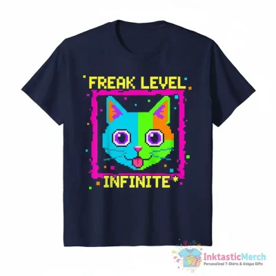 "Freak Level Infinite Funny Cat meme" Essential T-Shirt for Sale by MemishDesign - High Quality Printed T-Shirt