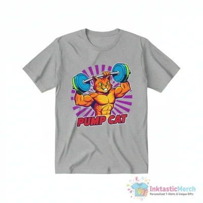 Funny Buff Cat Lifting Weights – Gym Meme Animal Art Essential T-Shirt