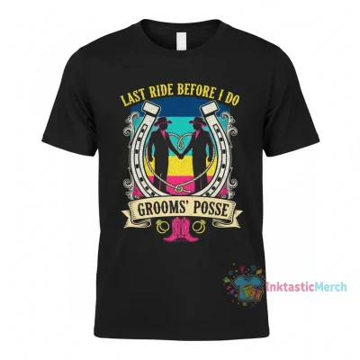 Gay Wedding T Shirt Party, Same Sex Wedding T-Shirts, Gay Couple, western cowboy theme, Perfect Gay Bachelor Party gift for the Grooms or Brides Bachelor Crew celebrating" Essential T-Shirt