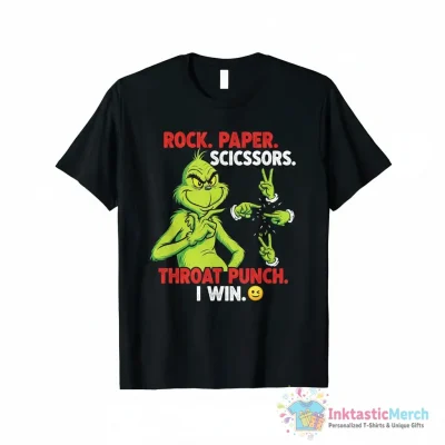 Grinch Rock Paper Scissors Throat Punch Playing Rock, Paper, Scissors with The Grinch  Essential T-Shirt