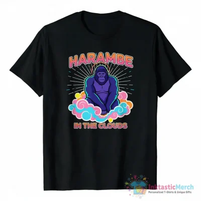 "Harambe In The Clouds" Essential T-Shirt for Sale by grandshabby - High Quality Printed T-Shirt