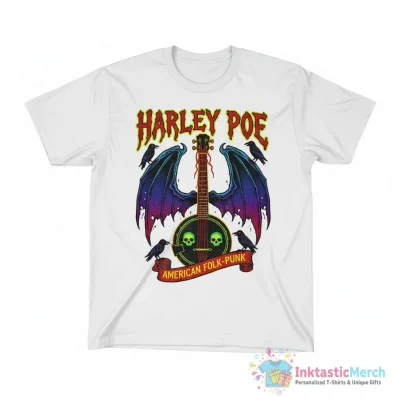 Harley Poe American folk-punk band shirt - High Quality Printed T-Shirt