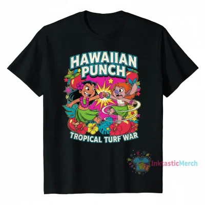 Hawaiian Punch Lilo vs. Stitch Cartoon T-Shirt - Unique Graphic Tee