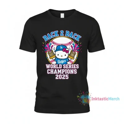 Hello Kitty x LA Dodgers 2025 Back-to-Back World Series Champions T-Shirt
