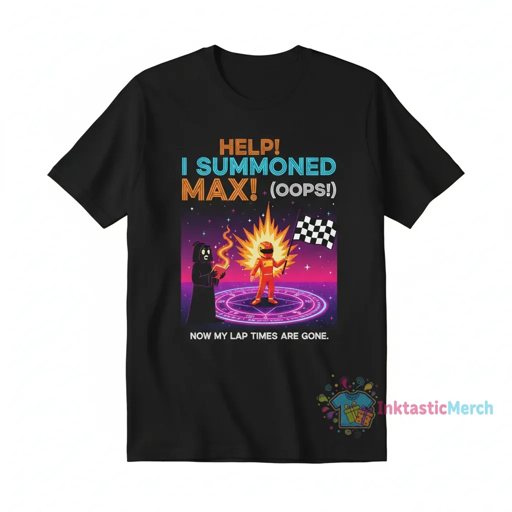 Help I Accidentaly Summoned Max Verstappen Meme shirt 1 Help I Accidentaly Summoned Max Verstappen Meme shirt