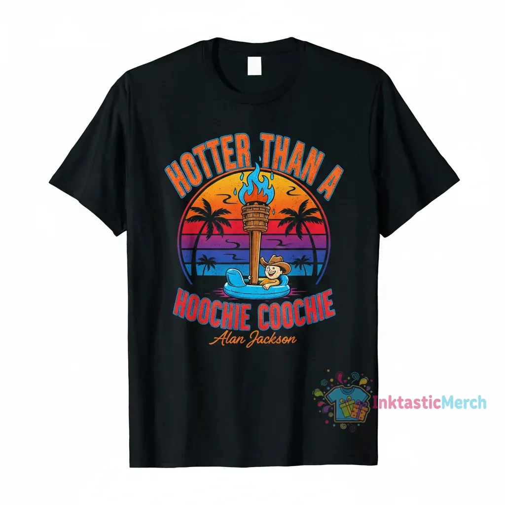 Alan Jackson 'Hotter Than A Hoochie Coochie' Graphic Tee - Vintage Country Music Fan Apparel 1 Alan Jackson 'Hotter Than A Hoochie Coochie' Graphic Tee - Vintage Country Music Fan Apparel