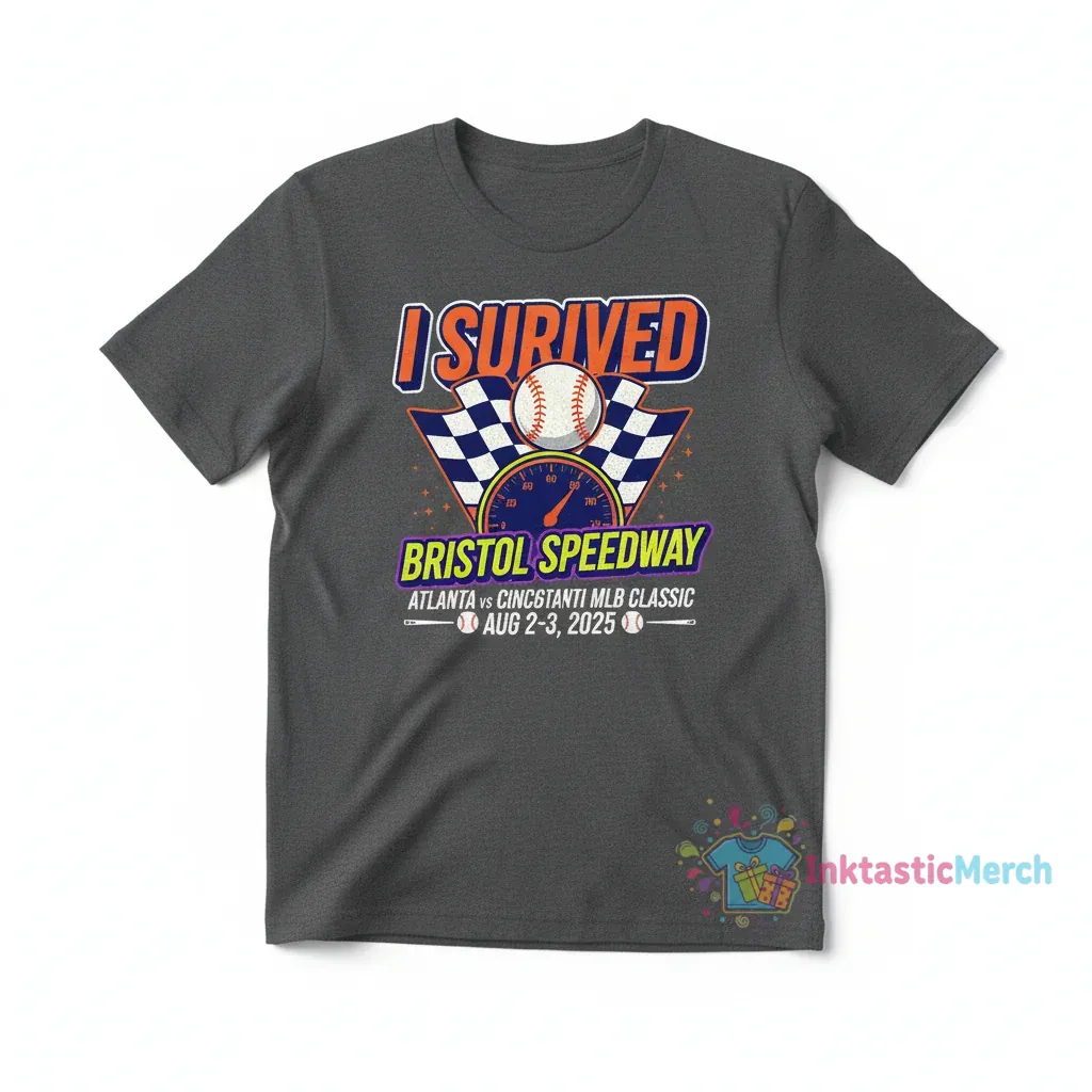 I Survived Bristol Atlanta vs Cincinnati MLB Speedway Classic T-Shirt 1 I Survived Bristol Atlanta vs Cincinnati MLB Speedway Classic T-Shirt