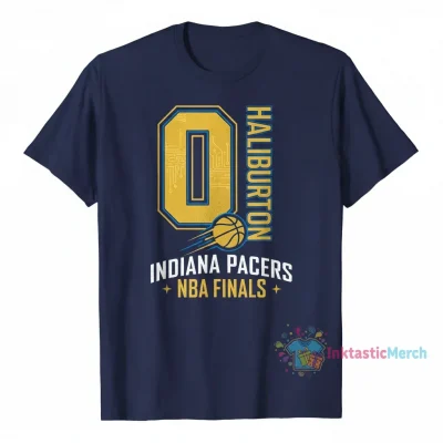 Indiana Pacers Tyrese Haliburton #0 NBA Finals Name & Number T-Shirt