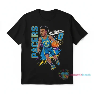 Indiana Pacers Tyrese Haliburton #0 Caricature T-Shirt