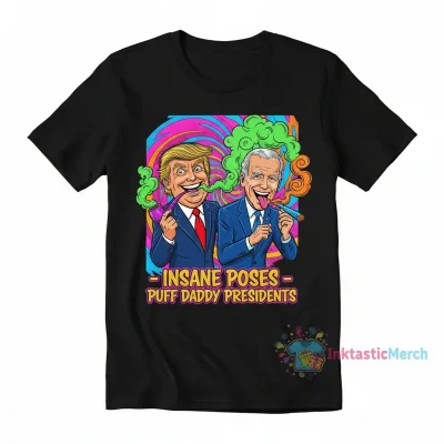Insane Poses Donald Trump and Joe Biden smoking shirt