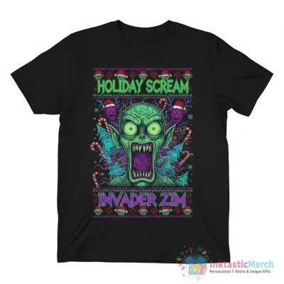 Invader Zim Christmas Holiday Scream Ugly Sweater Essential T-Shirt