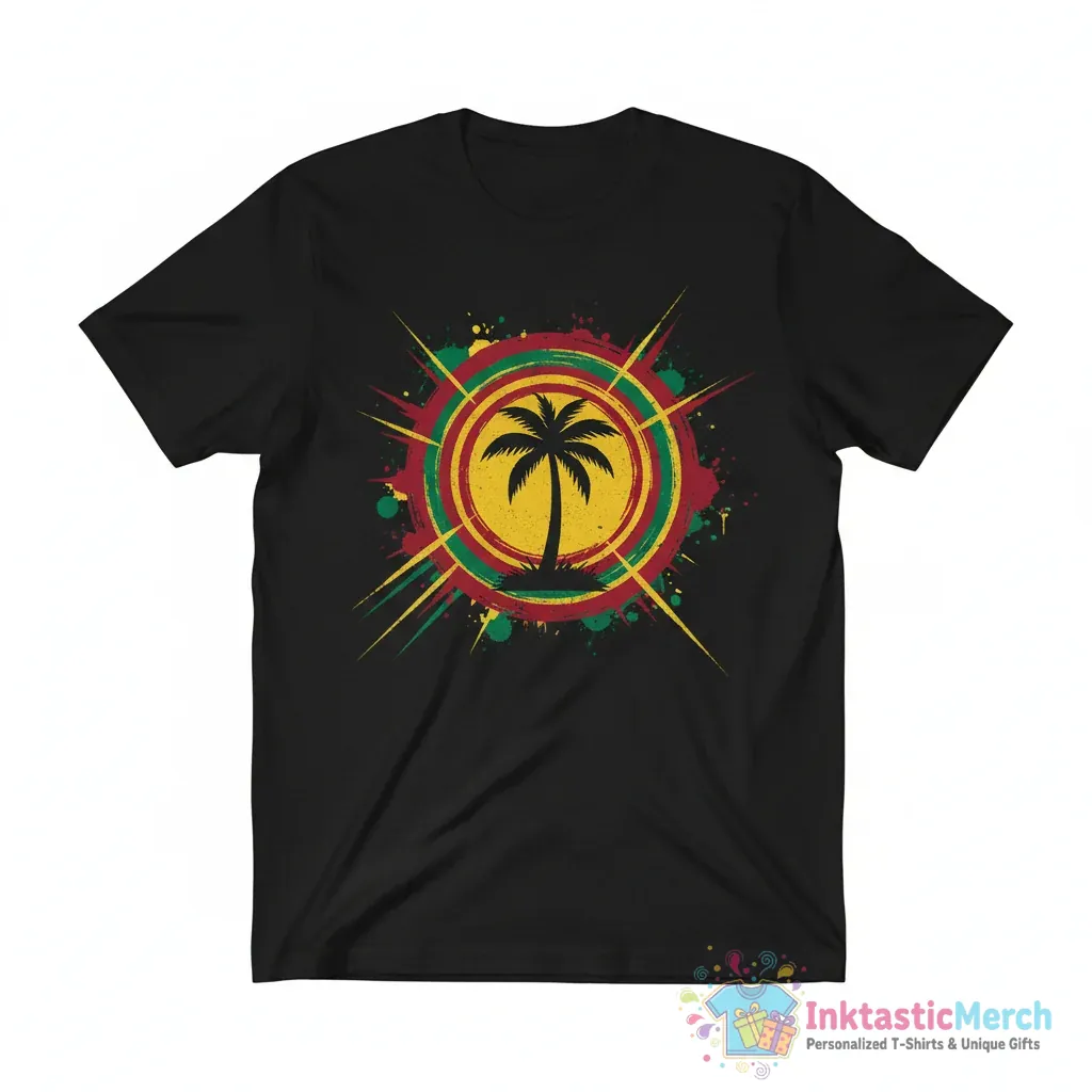 Jamaican Colors Red Yellow Green Blend Pattern Graphic T-Shirt 1 Jamaican Colors Red Yellow Green Blend Pattern Graphic T-Shirt