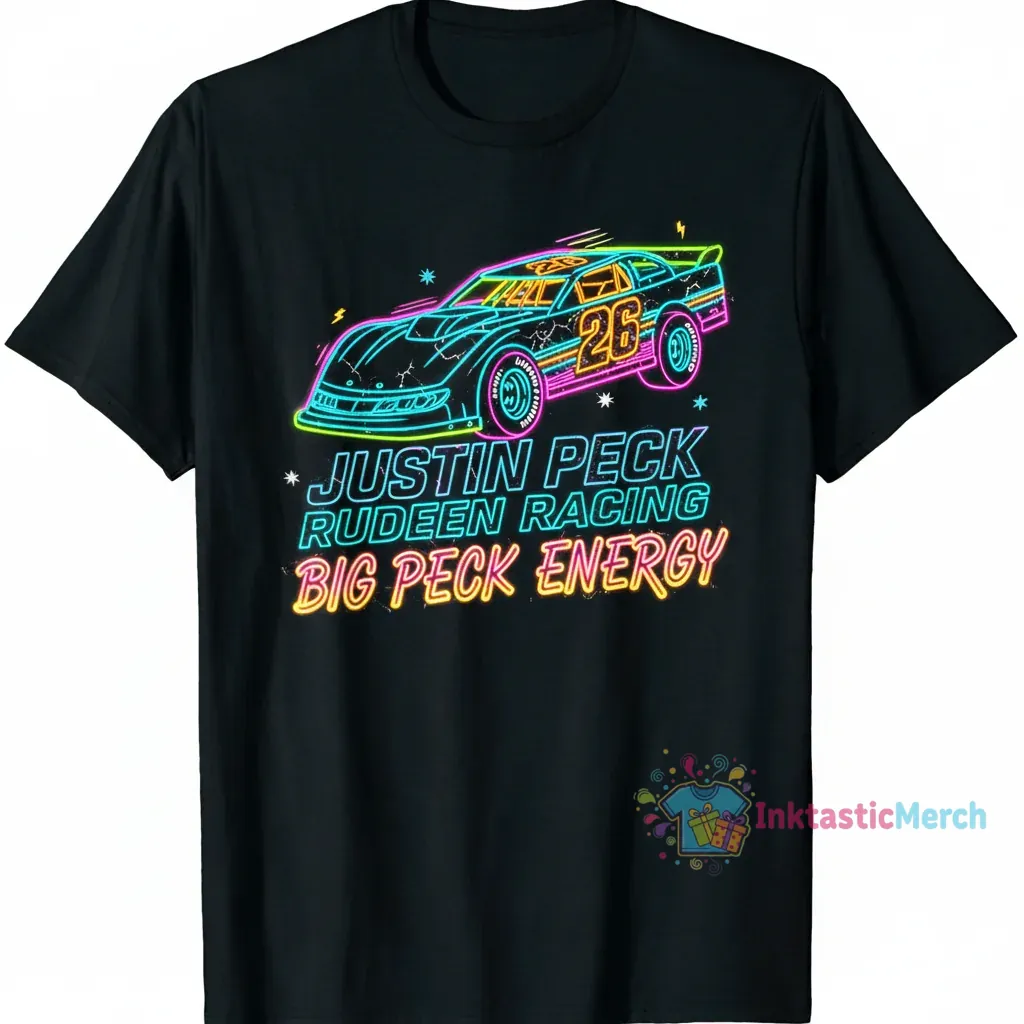 Justin Peck Lands Rudeen Racing #26 Big Peck Energy Neon Tee 1 Justin Peck Lands Rudeen Racing #26 Big Peck Energy Neon Tee