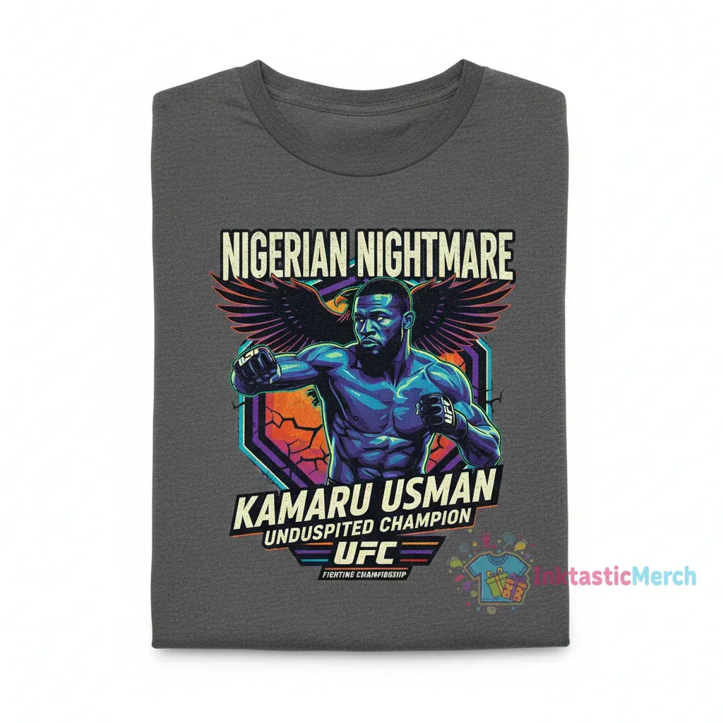 Kamaru Usman UFC Championship Graphic T-Shirt - Built to Last 1 Kamaru Usman UFC Championship Graphic T-Shirt - Built to Last