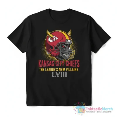 Kansas City Chiefs the League’s New Villains LVIII shirt - High Quality Printed T-Shirt