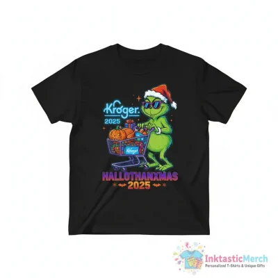 Kroger X Grinch 2025 Halloween Thanksgiving Christmas Shirt - High Quality Printed T-Shirt