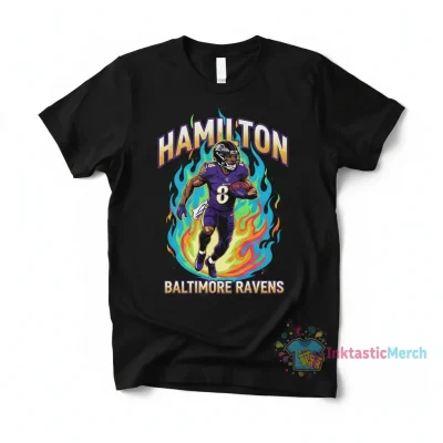 Kyle Hamilton Baltimore Ravens Aura Flame Shirt