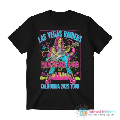 Las Vegas Raiders Mom Jeans Band MJ California 2025 Tour shirt - High Quality Printed T-Shirt
