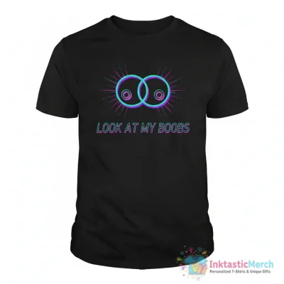"look at my boobs" Essential T-Shirt for Sale by vampvamp - High Quality Printed T-Shirt