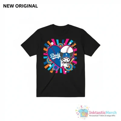 Los Angeles Dodgers x Kuromi baseball heart shirt - High Quality Printed T-Shirt