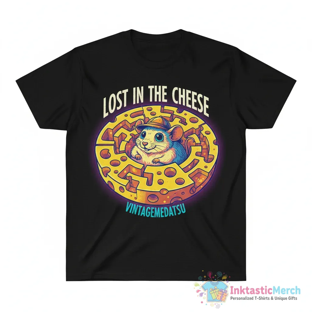 Lost in the Cheese Rat T-Shirt for Sale 1 "Lost in the Cheese Rat" Essential T-Shirt for Sale by VintageMedatsu - High Quality Printed T-Shirt