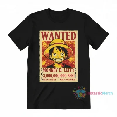 Luffy Wanted Poster Anime T-Shirt - High-Quality Graphic Tee