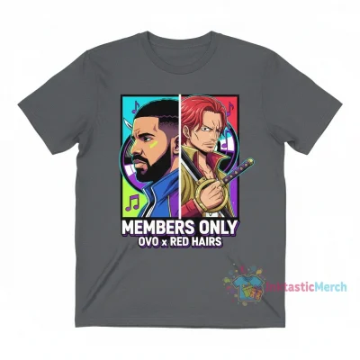One Piece Anime T-Shirt: Drake x Shanks "Members Only" Edition
