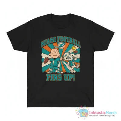 Miami Dolphins Charlie Brown And Snoopy Ornament - High Quality Printed T-Shirt