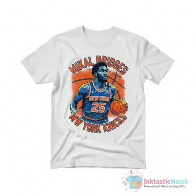 Mikal Bridges New York Knicks basketball portrait shirt - High Quality Printed T-Shirt