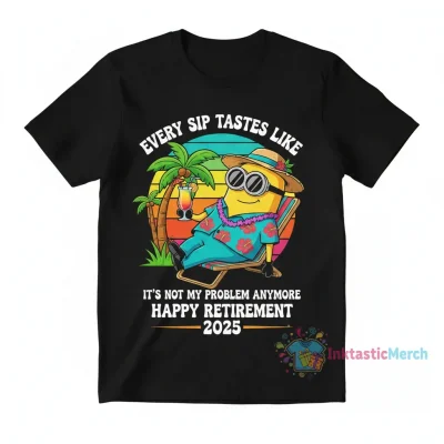 Minions Hawaiian "Not My Problem Anymore" Happy Retirement 2025 Shirt - Retirement Gift