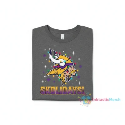 Minnesota Vikings Logo Holiday Lights Shirt - Festive Fan Apparel