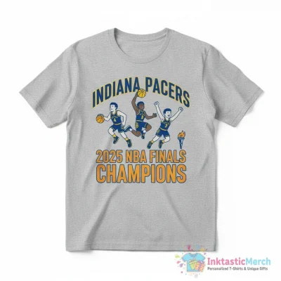 NBA Finals 2024 2025 Champions Indiana Pacers players cartoon shirt - High Quality Printed T-Shirt