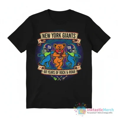 New York Giants x Grateful Dead 60 Years of Rock bears shirt - High Quality Printed T-Shirt