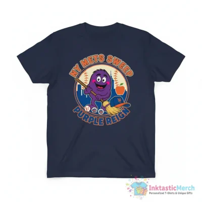 New York Mets Grimace Sweep baseball lover shirt - High Quality Printed T-Shirt