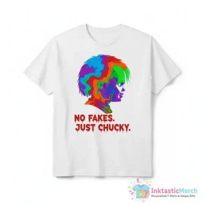 "No Fakes Chucky, Gift for Chucky Lovers, Chucky movie fans, Horror Movies." Essential T-Shirt for Sale by visetybrandsr - High Quality Printed T-Shirt