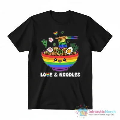 Noodles rainbow ramen Pride Month LGBT shirt - High Quality Printed T-Shirt