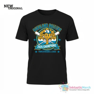Oakland Ballers 2025 Pioneer Baseball League Champions logo shirt - High Quality Printed T-Shirt