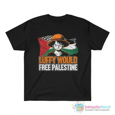 One Piece Luffy Would Free Palestine Shirt - High Quality Printed T-Shirt