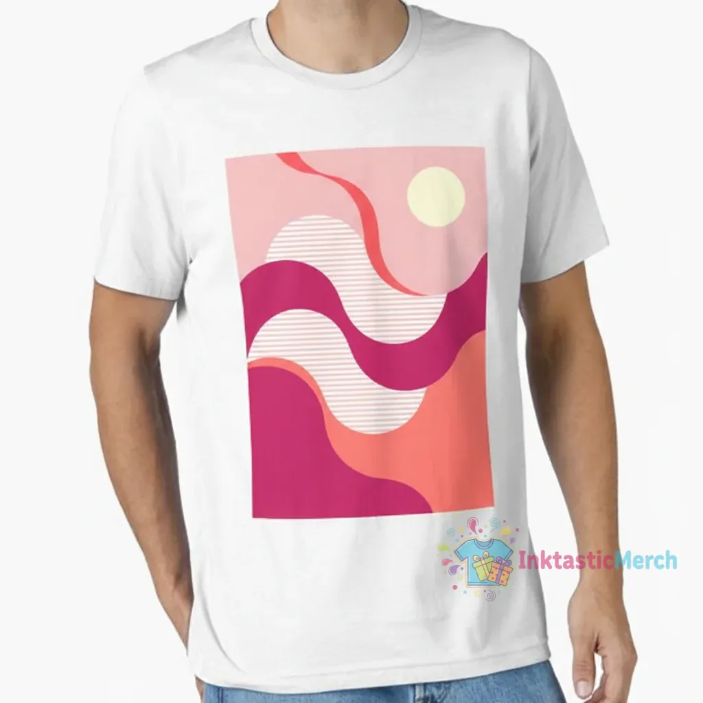 Pastel Pink and White Striped Essential T-Shirt 1 Pastel Pink and White Striped Essential T-Shirt