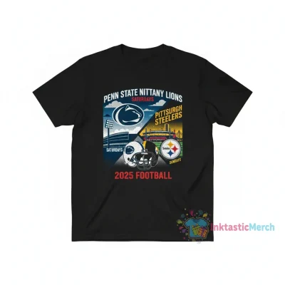 Penn State Nittany Lions Saturday and Pittsburgh Steelers Sundays 2025 football helmet shirt