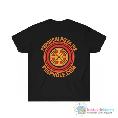 "Pepperoni Pizza Pie Peephole Dot Com" Essential T-Shirt for Sale by huckblade - High Quality Printed T-Shirt