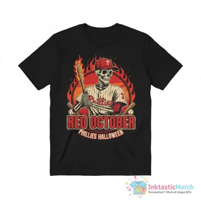 Phillies Red October Skeleton Player Halloween shirt - High Quality Printed T-Shirt