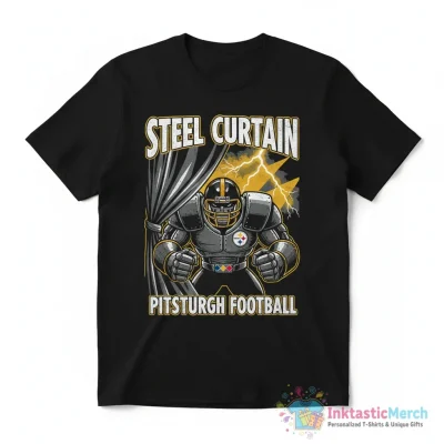 Pittsburgh Steelers 2025 Steel curtain mascot shirt - High Quality Printed T-Shirt