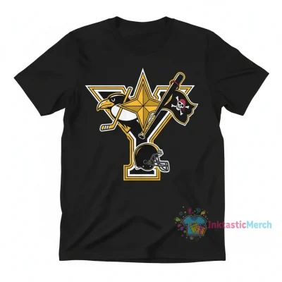 Pittsburgh Steelers, Penguins, & Pirates 3-Logo Mashup Fan Tee