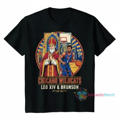 Pope Leo XIV & Jalen Brunson Chicago HS Villanova T-Shirt | College Fan Apparel