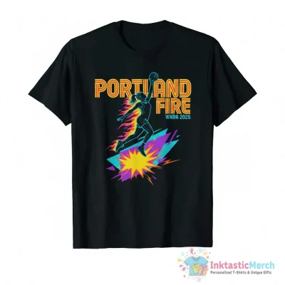 Portland Fire WNBA basketball 2025 silhouette logo shirt - High Quality Printed T-Shirt