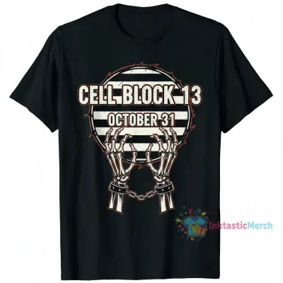 Prison Inmate Black and White Stripes Halloween Costume" Graphic T-Shirt