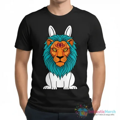 "Rabbit with a Lion Mask" Essential T-Shirt for Sale by ZaryaKiqo - High Quality Printed T-Shirt