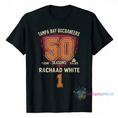 Rachaad White 1 Tampa Bay Buccaneers 50th Season Name & Number Tee